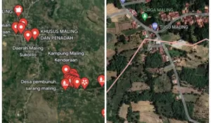 Penampakan Google Maps Wilayah Sukolilo, Pati yang Berubah Nama Menjadi 'Sarang Maling'