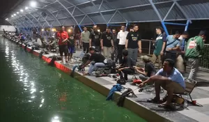 Hut Bhayangkara ke 78, Polres Karawang Ajak Insan Pers dalam Lomba Mancing