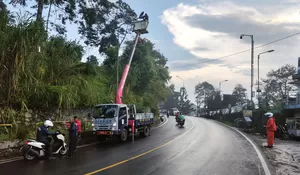 Dishub Perbaiki 341 PJU di Puncak Bogor, Target Akhir Pekan Jalanan Sudah Terang