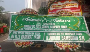 Karangan Bunga Elly Yasin untuk Rudy Susmanto Jadi Pertanda Duet Kembali PPP dan Gerindra di Pilkada 2024