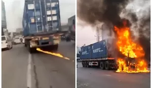 Video Warga Kejar Truk Kontainer Diduga Tabrak Lari dan Seret Pengendara Motor di Cikande Banten Sebelum Akhirnya Terbakar