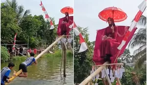 Ada-ada Saja, warga di Cianjur Buat Lomba Panjat Pinang Berhadiah Janda Muda, Netizen: The Real Panjat Pinang