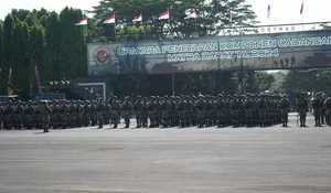 Pj Bupati Bogor Ikuti Upacara Penetapan Komcad Matra Darat