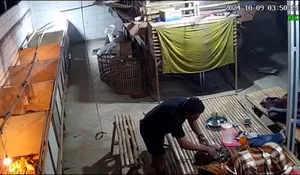 Gagal Curi Barang Penjaga Hewan Ternak, Maling Bobol Rumah Warga di Karawang Terekam CCTV