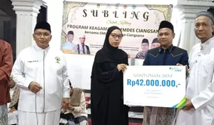 Ikuti Program Subuh Keliling Desa Ciangsana, BPJS Ketenagakerjaan Bogor Cileungsi Berikan Santunan Jaminan Kematian