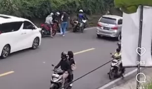 Viral Patwal di Puncak Bogor Dinarasikan Tendang Pemotor Hingga Terjatuh