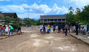 Terdampak Banjir dan Dipenuhi Lumpur, RTH Lapang Cangehgar Digarap Disperkim Kabupaten Sukabumi