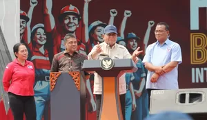 Prabowo Subianto Hadiri Peringatan May Day di Lapangan Silang Monas, Sejumlah Menteri Kabinet Dampingi
