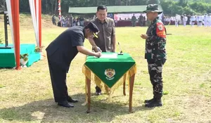 Bupati Sukabumi Buka TMMD ke-124, Bangun Infrastruktur Jalan hingga Rutilahu di Desa Cisarua