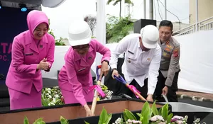 Peletakan Batu Pertama Gedung Bhayangkari, Bupati Rudy Susmanto Dapat Apresiasi