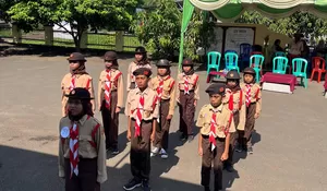 Ratusan Pelajar SD Ikut Lomba Baris Berbaris di Polsek Tajurhalang