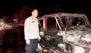 Mobil Jeep Terbakar di Waluran Sukabumi, Begini Nasib Empat Penumpangnya