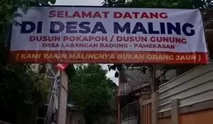 Viral Warga Madura Kesal Maraknya Pencurian, Pasang Baliho Bertuliskan Desa Maling