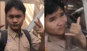 Atap Ruang Kelas SMKN 1 Cileungsi Ambruk, Dua Siswa Malah Tampak Tenang di Tengah Kepanikan
