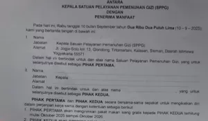 SPPG DIY Buka Suara soal Surat Perjanjian Merahasiakan Keracunan MBG yang Jadi Sorotan di Sleman