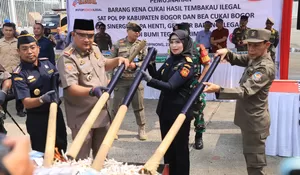 Musnahkan 1,8 Juta Batang Rokok Ilegal, Pemkab Bogor dan Bea Cukai Selamatkan Uang Negara Rp1,4 Miliar