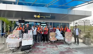 Tiba di Bandara Silangit, Relawan Gerakan Anak Negeri Susul Tim Advance ke Tapanuli Selatan
