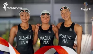 Luar Biasa, Gemilang di Thailand! Tim Putra Putri Triathlon Indonesia Borong Dua Emas Aquathlon SEA Games 2025