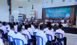 Ratusan Calon Kepala Desa Di Kabupaten Lampung Timur Deklarasikan Kesiapan Dalam Pemilihan Kepala Desa