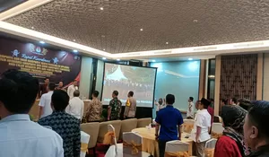 Polda Lampung Melakukan Pengamanan Rapat Sosialisasi Aplikasi Kampanye