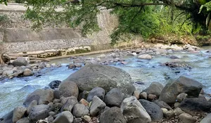 Pesona Sungai Atau Tukad Yeh Ho Di Samping Espa Yeh Panas Penatahan Tabanan, Bali