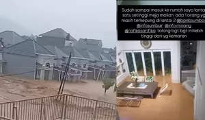 Komplek Perumahan Diterjang Banjir Bandang, Momen Warga Lumin Park Padang Izinkan Tetangga Mengungsi: Boleh Manjat ke Lantai 2