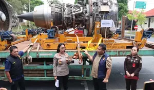 Impor tiga mesin pesawat bekas dari Singapura, ditangkap di Batam