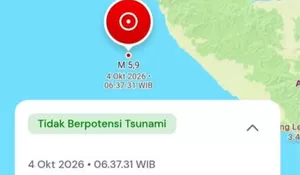 Aceh diguncang gempa Magnitude 5,9, dirasakan di sembilan daerah