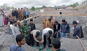 Peletakan batu pertama pembangunan Huntap korban bencana, targetkan tiga bulan tuntas