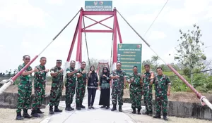 Tim Wasrik Itdam V/Brawijaya Tinjau Proyek Pembangunan Jembatan di Wilayah Kodim 0808/Blitar