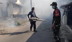 Cegah Demam Berdarah, Babinsa Kalipucung Pendampingan Fogging Serentak di Dusun Kalipucung