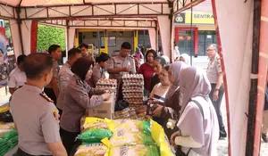 Bantu Warga di Tengah Dinamika Harga Pangan, Polres Blitar Kota Gelar Gerakan Pangan Murah