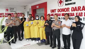 Perkuat Kepedulian Sosial, Polres Blitar Gelar Donor Darah Jelang HUT Humas Polri