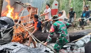 TNI Temukan dan Evakuasi Kecelakaan Pesawat Pelita Air di Pegunungan Krayan Timur