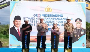 Dukung Program Ketahanan Pangan Nasional, Polda Sultra Ikut Groundbreaking Gudang Kapasitas 1.000 Ton