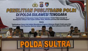 Polda Sultra Terima Kunjungan Tim Penelitian Puslitbang Polri Bahas Pemberantasan Korupsi dan Program MBG
