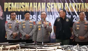 Hadir Berantas Senpi Ilegal, Polda Sumsel Musnahkan Ratusan Senjata Api Hasil Ops Senpi Musi 2026