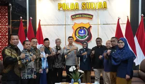 KPU dan Bawaslu Sultra Audiensi ke Polda, Apresiasi Sentra Gakkumdu Raih Penghargaan Nasional