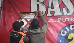 Diduga Jual Miras Tanpa Izin, Warkop di Putro Agung Ditindak Satpol PP Surabaya