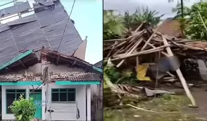 Atap Beterbangan! Detik-Detik Hujan Angin Porak-porandakan Pemukiman di Wuluhan Jember