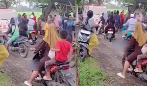 Tak Sempat Sampai ke Bidan, Seorang Ibu di Sukorejo Bangsalsari Jember Melahirkan di Pinggir Jalan