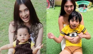 Vinessa Inez Rayakan Ultah Anak yang ke-8, Tiru Pose Foto Lama saat Elvaroalano Enzio Masih Kecil