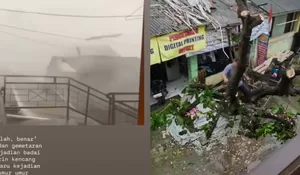 Detik-Detik Badai Terjang Bekasi Viral, Dari Gerimis Mendadak Angin Kencang Rusak Rumah dan Tumbangkan Pohon