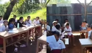 Miris! Siswa SDN Tando Belajar di Luar Kelas dan Bergantian Ruang, Video Viral Bikin Publik Terhenyak
