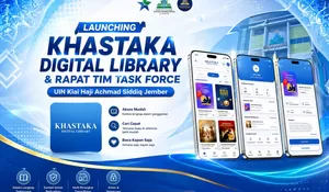Dorong Kemudahan Literasi, UPT Perpustakaan UIN KHAS Jember Resmikan Aplikasi KHASTAKA Berbasis Digital