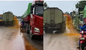 Kronologi Truk Tangki Minyak Sawit Bocor di Jalur Lintas Sumatera, Pengendara Panik dan Arus Lalin Tersendat