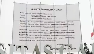 Viral Spanduk Permohonan Maaf di Gerbang UGM Kritik Kepemimpinan Prabowo-Gibran yang Berujung Pencopotan, Begini Penjelasan Pihak Kampus