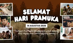 ‎Gratis! 10 Link Poster Hari Pramuka 14 Agustus 2026, Update Gambar Modern Bebas Edit dan Download