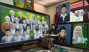 Abadikan 25 Kiai Muassis NU dalam Satu Bidang Kanvas, Lukisan J Hasanto Bakal Sambut Muktamirin    