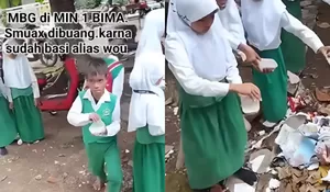Viral Para Siswa di Bima NTB Kedapatan Buang Paket MBG ke Tempat Sampah Gegara Berbau Aneh, SPPG Justru Bilang Begini